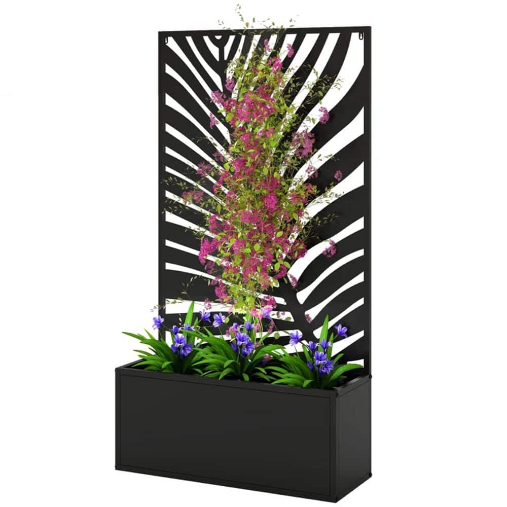 Metal Black Rectangular Freestanding or Wall Mounted Plant Bed Raised Planter Boxes (24 in. L x 9.1 in. W x 44.5 in. H) price history on PriceWatchPro