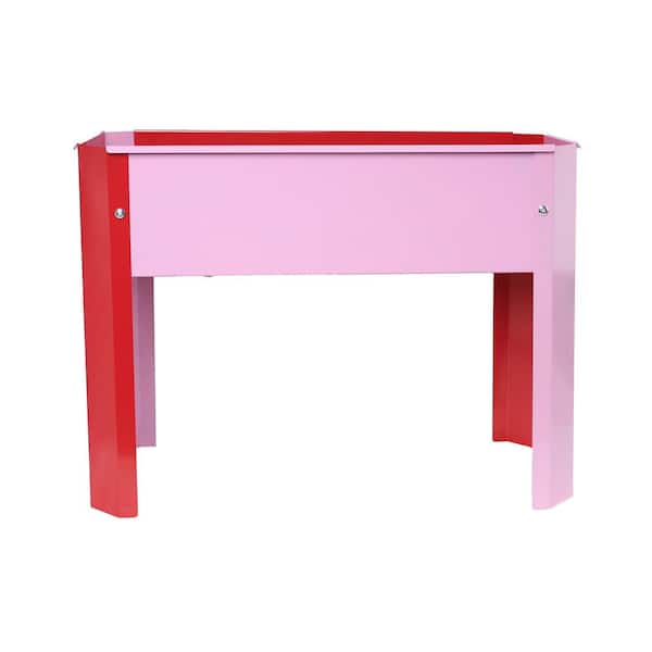 Boosicavelly Red Pink Steel Elevated Garden Bed Metal Elevated Outdoor Flowerpot Box
