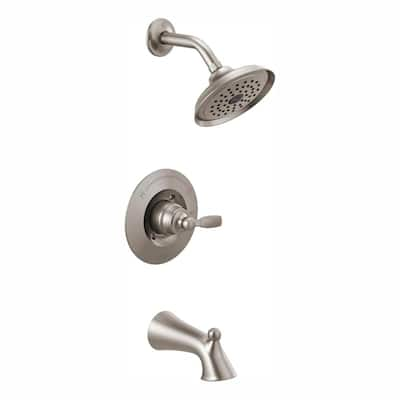 Delta Woodhurst 1-Handle Wall Mount Shower Trim Kit in Stainless (Valve ...