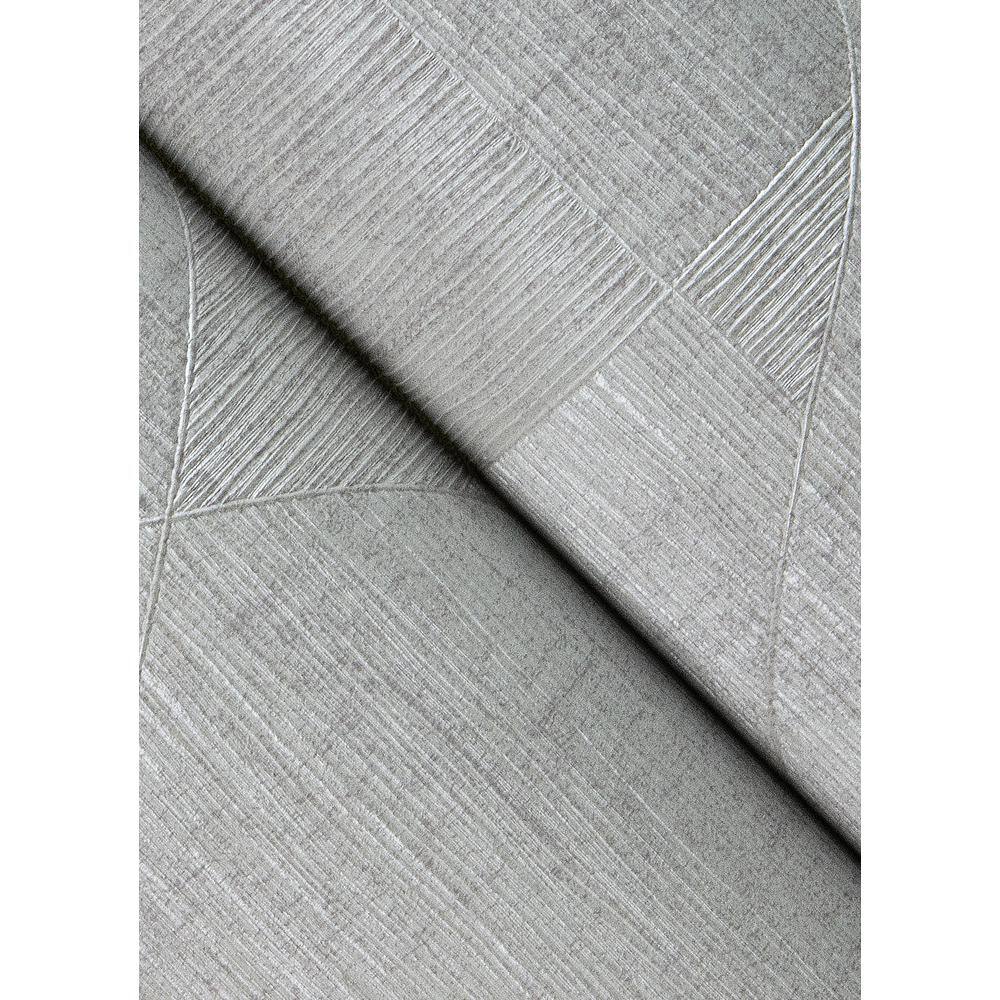 Silver Geometric Vinyl-Coated Non-Pasted Wallpaper