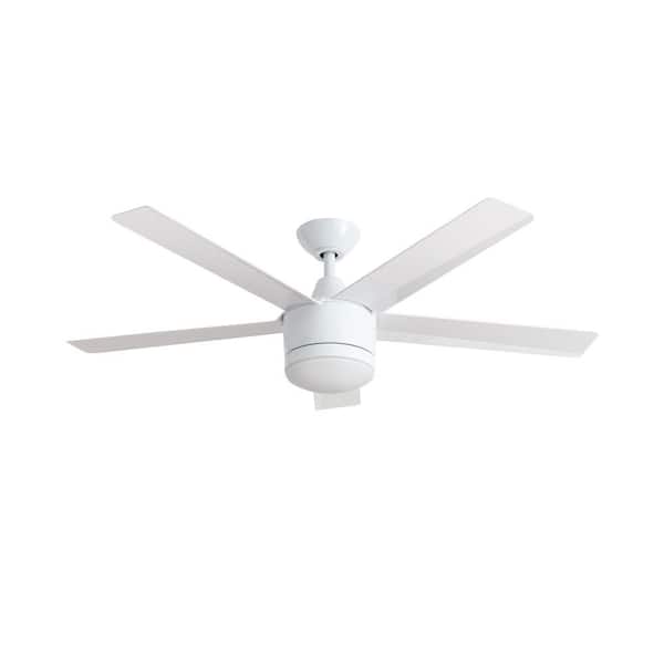 Integrated Led Indoor White Ceiling Fan, Home Decorators Collection Ceiling Fan Remote Not Working