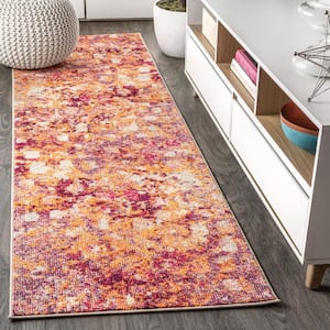 Contemporary POP Modern Abstract Pink/Orange 2 ft. 3 in. x 8 ft. Runner Rug