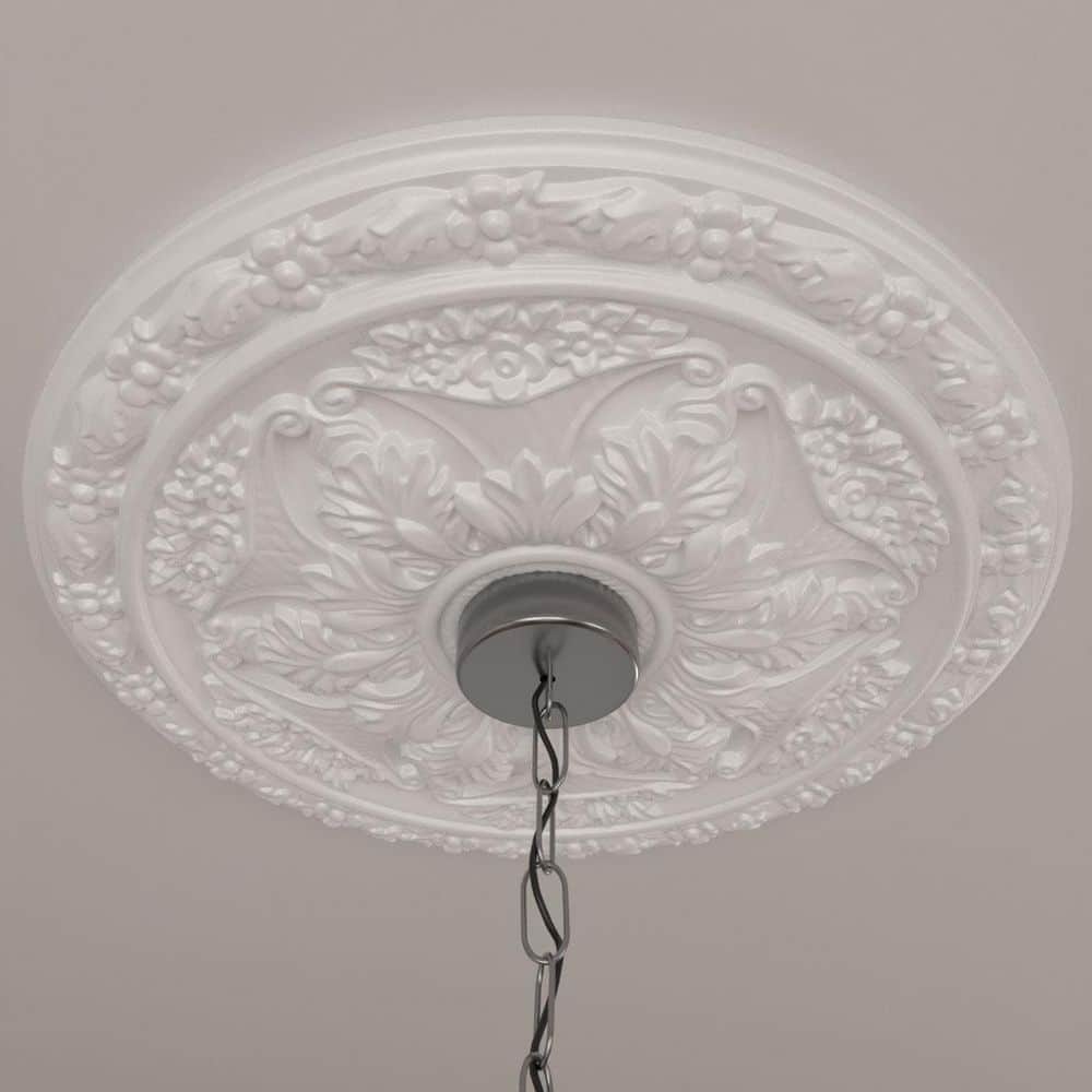 Baile 20" White Primed Round Ceiling Medallion