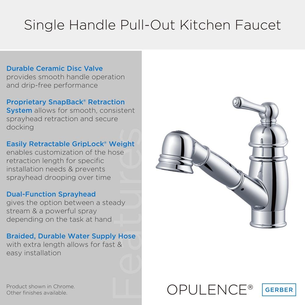 Stainless Steel Traditional Pull-Out Kitchen Faucet with Spray