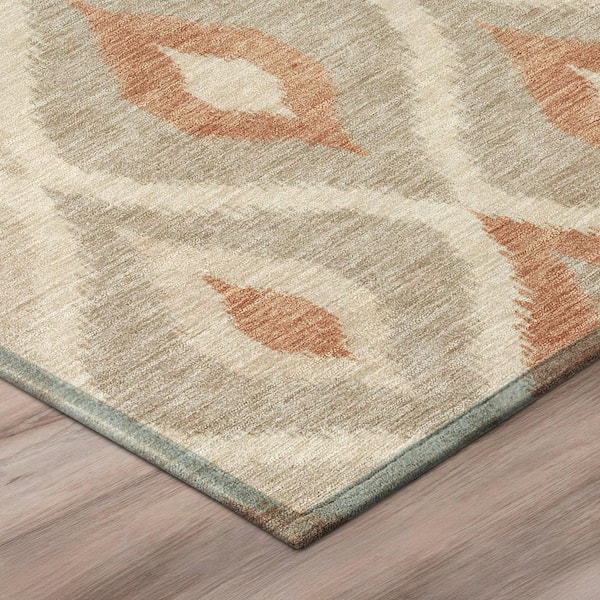 Chantille Machine Washable Indoor/Outdoor Abstract ACN3121 Putty 10 ft. x 14 ft. Area Rug