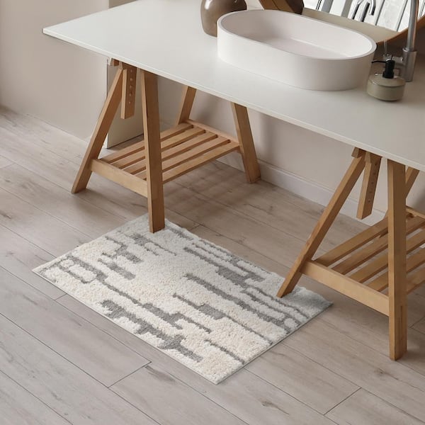 Artisan Shag Ivory 2 ft. x 3 ft. Abstract Indoor Area Rug