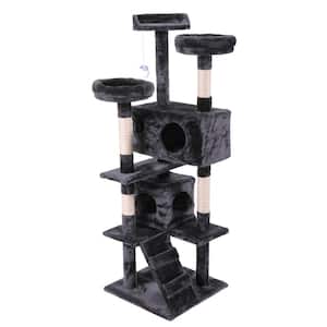 60 in. Cat Tree Tower with Hanging Toy