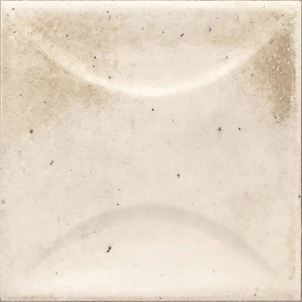 Apollo Tile Antiek White 3.94 in. x 0.31 in. Glossy Ceramic Square Deco Wall Tile Sample (0.11 sq. ft./case) (1-pack)