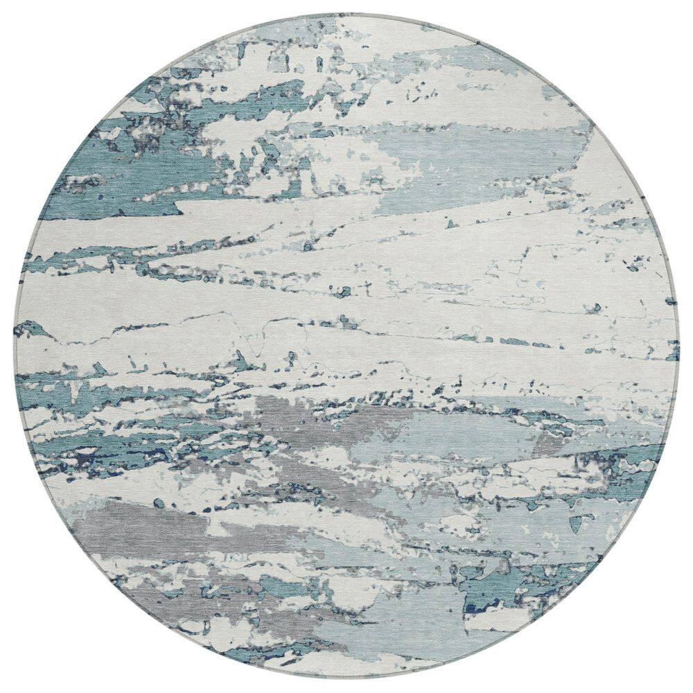 Chantille Machine Washable Indoor/Outdoor Abstract ACN2757 Teal 8 ft. x 8 ft. Round Rug price history on PriceWatchPro