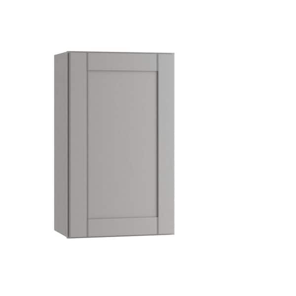 Home Decorators Collection Washington Veiled Gray Plywood Shaker Assembled Wall Kitchen Cabinet Soft Close 18 in W x 12 in D x 30 in H