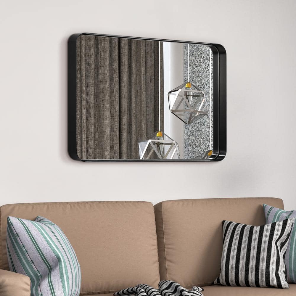 Sleek Silver Stainless Steel 24" x 36" Rectangular Wall Mirror