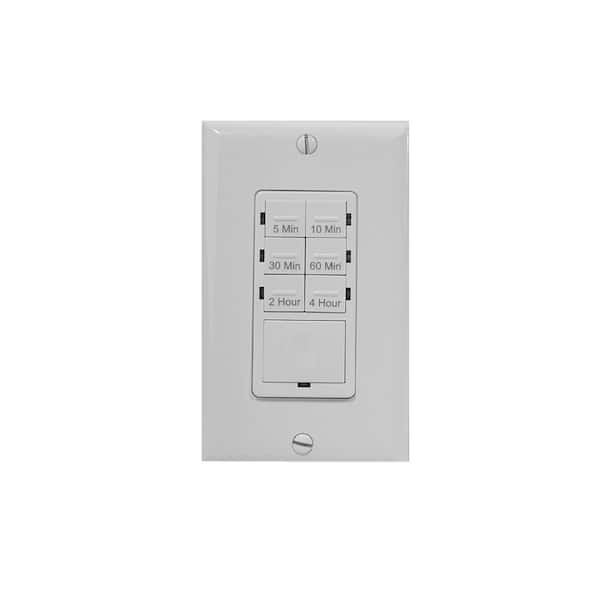 TORK 5-Minute to 4-Hour Indoor In-Wall Countdown Digital Lighting and Appliance Timer, White