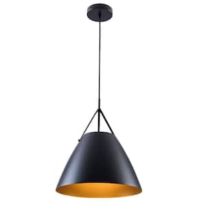 1-Light Black Modern Industrial Simple Style Island Mini Pendant Light with Metal Shade