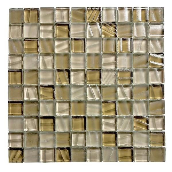 ABOLOS New Era Brown Blue 12 in. x 12 in. Square Glossy and Frosted Glass Wall and Pool Mosaic Tile (1.09 sq.ft/Each)