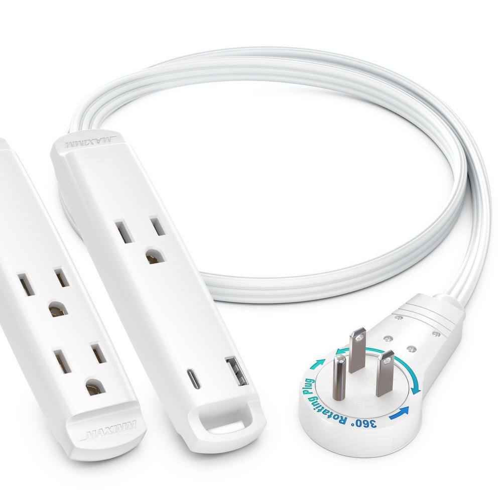 1 ft. 16 / 3 Light Duty Indoor Extension Cord 360° Rotating Plug 3-Outlet with USB-C Port and Loop White price history on PriceWatchPro