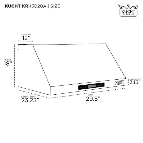 KUCHT KRH3001U Under Cabinet Range Hood 30 inch