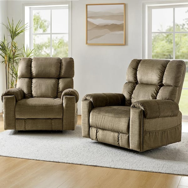 Jacob Brown Power Assisted Lift Recliner Set of 2 with Head, Footrests, Massage, Heating, and USB/Type-C Ports