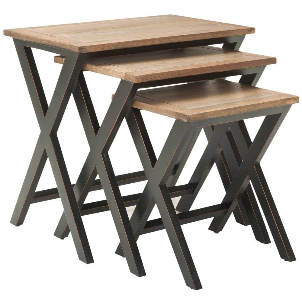 Jack Black and Oak Rectangular Stacking Tray Tables