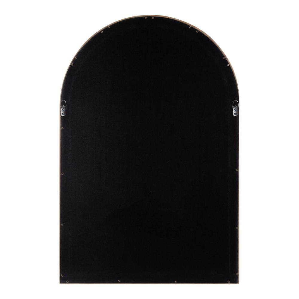 Rustic Poplar Wood 30" Arch Vanity Mirror in Natural Brown
