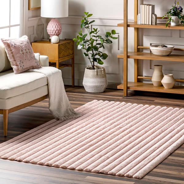 Kai Machine Washable Blush 2 ft. x 8 ft. Solid Runner Rug