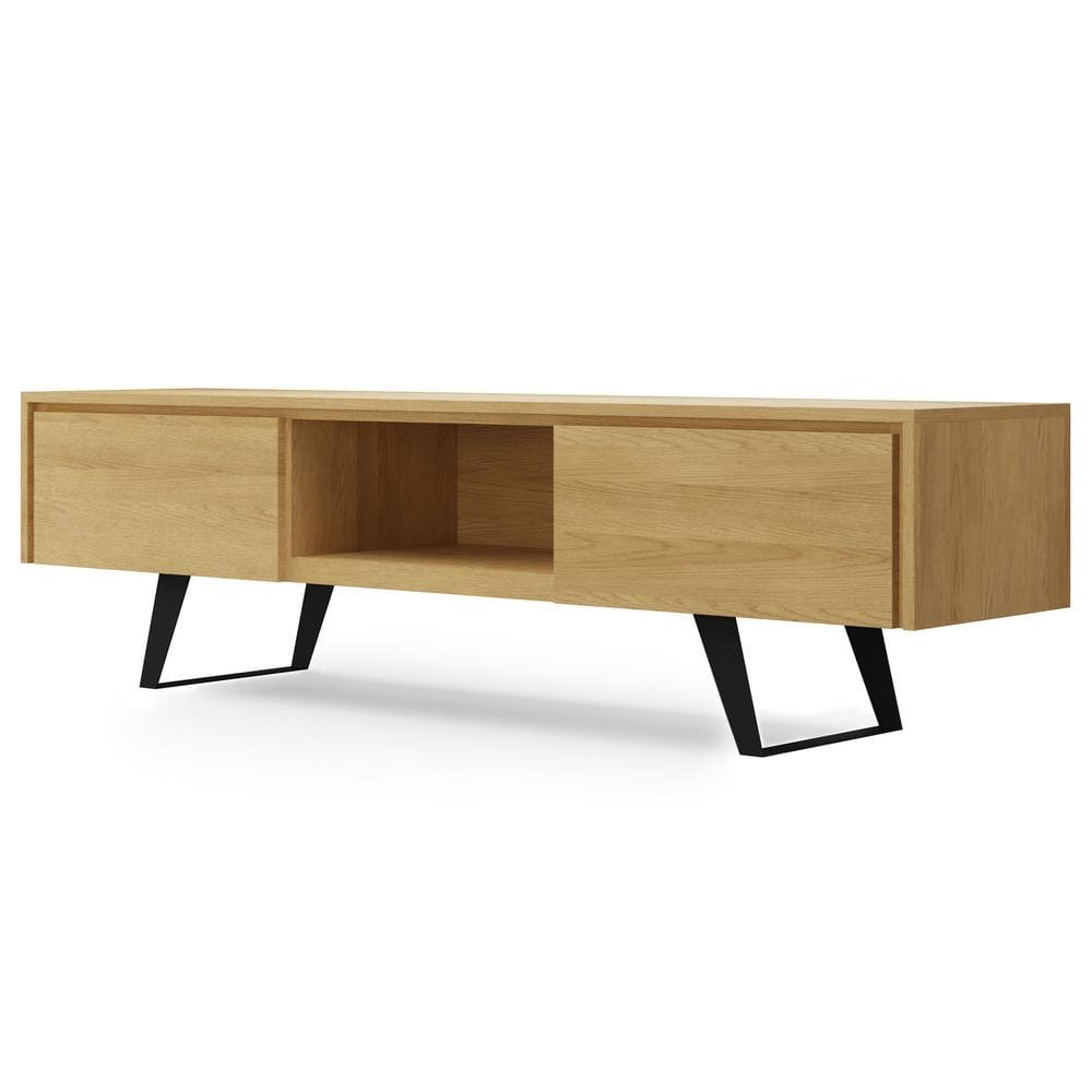 Lowry 72 inch Oak TV Media Stand with Cabinet