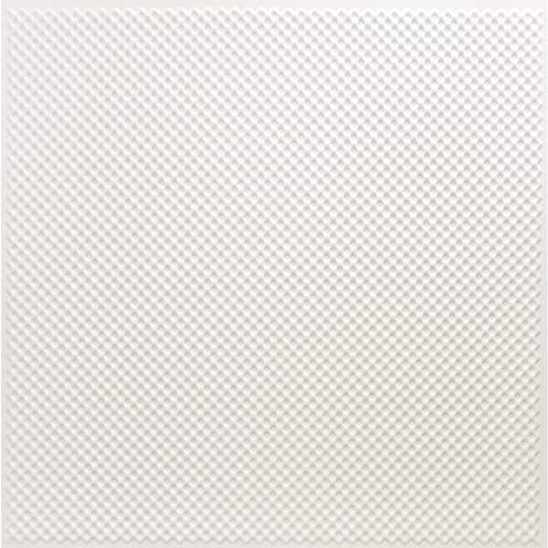 3D Falkirk Retro IV 23 in. x 23 in. White Faux Grate PVC Decorative Wall Paneling