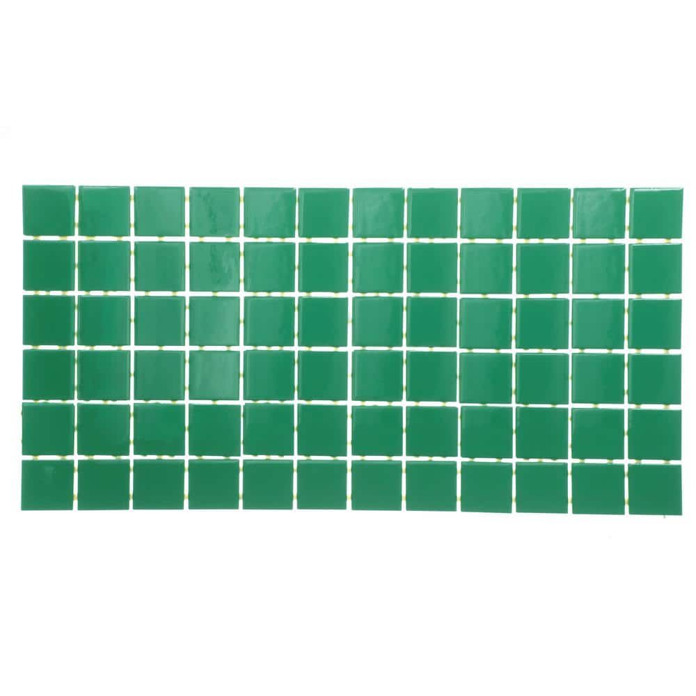 Restore Green 4 in. x 4 in. Glazed Ceramic Mosaic Sample Tile
