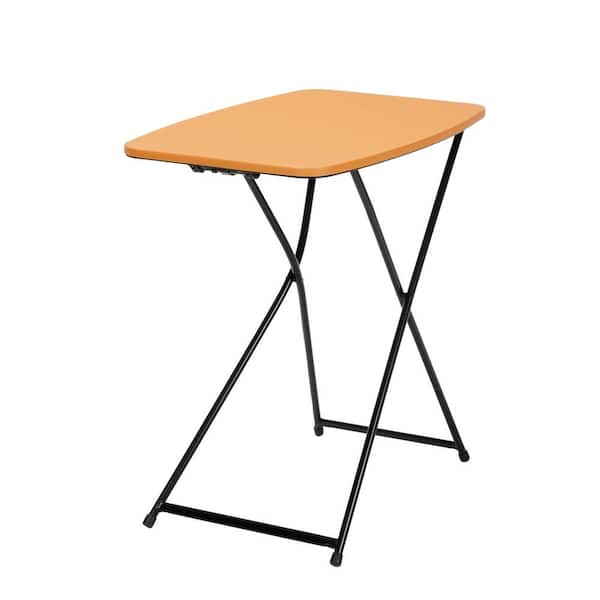 Cosco 18 in. Orange Metal Adjustable Height Folding Utility Table (Set of 2)
