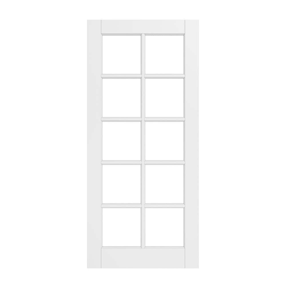 32 in. x 96 in. 10-Lite Tempered Clear Glass Solid Core White Primed MDF Multi-usage Interior Door Slab without Hardware price history on PriceWatchPro