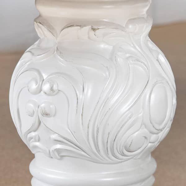 Divino Traditional White Wood 95 in. Double Pedestal Dining Table Seats 8