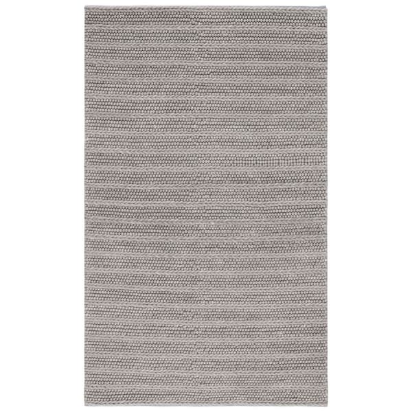 Natura 10 ft. x 14 ft. Gray Basket Striped Area Rug