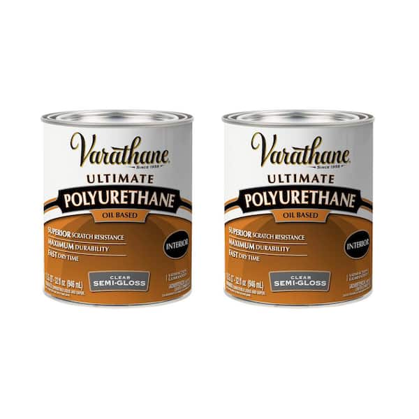 1 qt. Clear Semi-Gloss Oil-Based Interior Polyurethane (2-Pack)