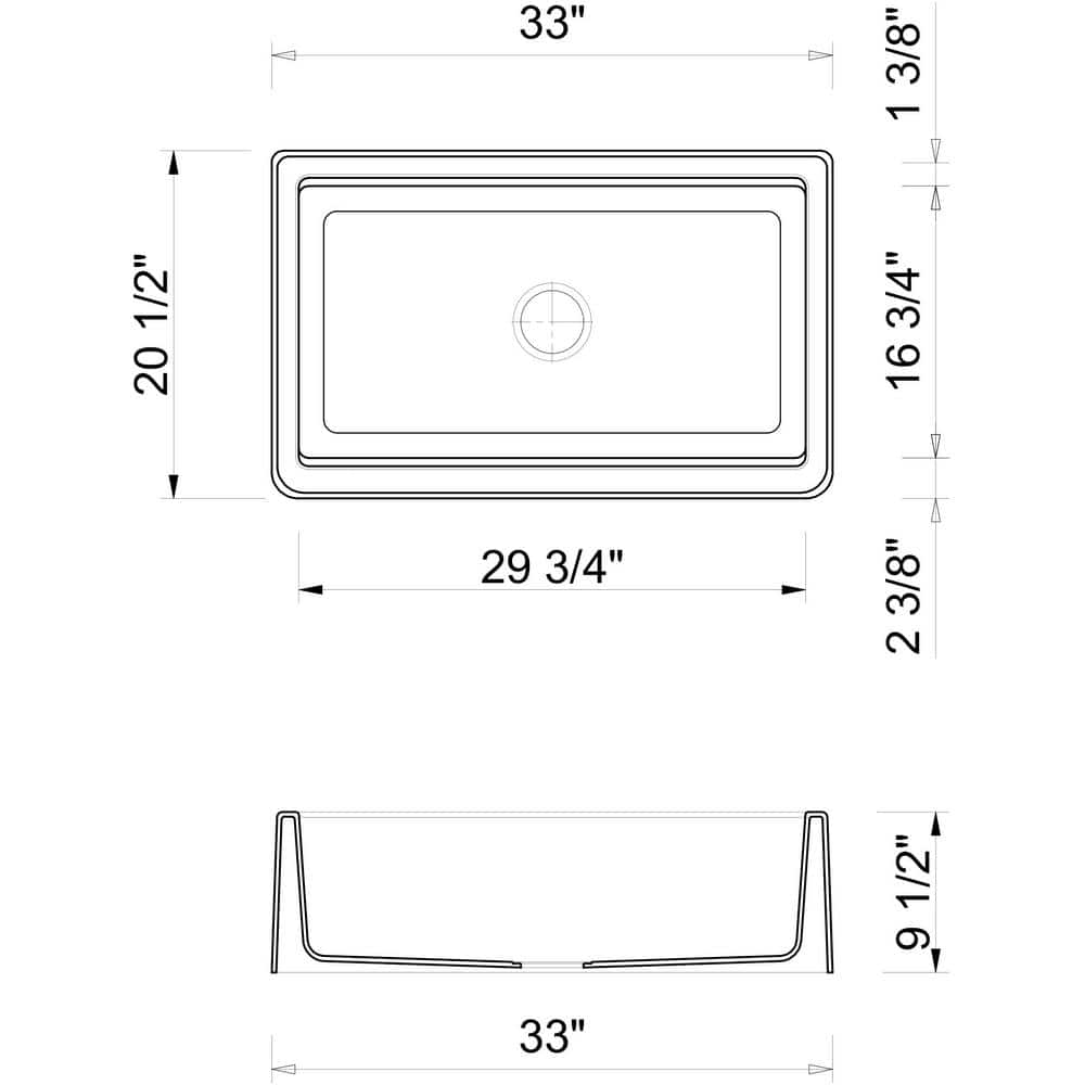 Titanium 33'' Granite Composite Single Bowl Farmhouse Sink