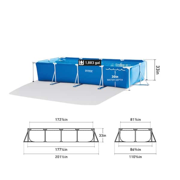 14.75 ft. x 7 ft. Rectangular 33 in. Deep Above Ground Pool