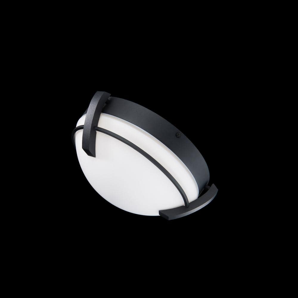Bradbury 16" Black Opal Glass LED Contemporary Flush Mount