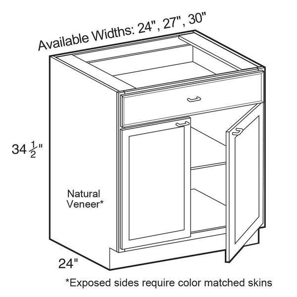Home Decorators Collection Newport Assembled 30x34 5x24 In Plywood Shaker Base Kitchen Cabinet Soft Close Doors Drawers In Painted Pacific White B30 Npw The Home Depot