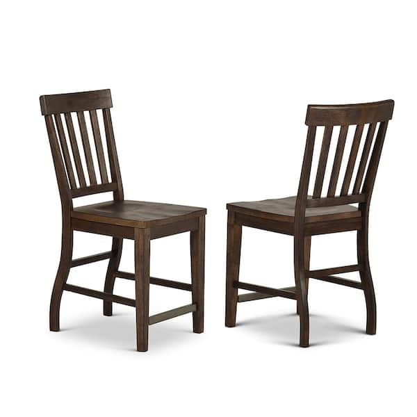 Steve Silver Cayla 42 in. Dark Oak Counter Chair (Set of 2)
