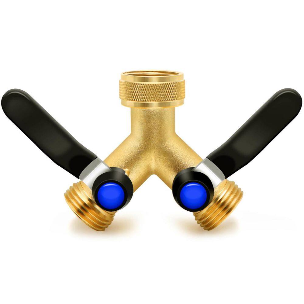 "2-Way Y-Valve 3/4"" GHT Threads Brass Garden Hose Splitter, Hose Splitter with Shutoff" price history on PriceWatchPro