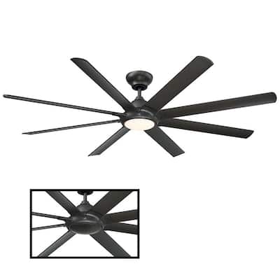 Hydra 80 in. LED Indoor/Outdoor Bronze 8-Blade Smart Ceiling Fan with 3000K Light Kit and Wall Control