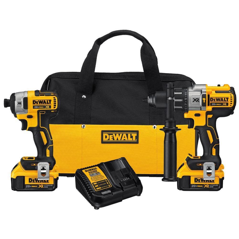DEWALT 20V MAX XR Cordless Brushless Hammer Drill/Impact Tool Combo Kit  with (2) 20V 4.0Ah Batteries and Charger DCK299M2 The Home Depot