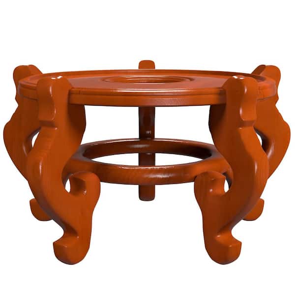 Red Lantern 15.5 in. Rosewood Fishbowl Stand in Honey