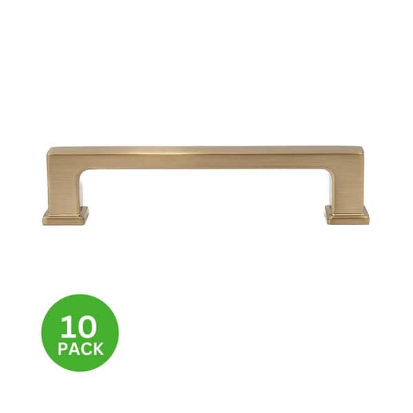 10-Pack Chelsey 4 in. (102 mm) Center-to-Center Classic Satin Brass Bar Drawer Pull