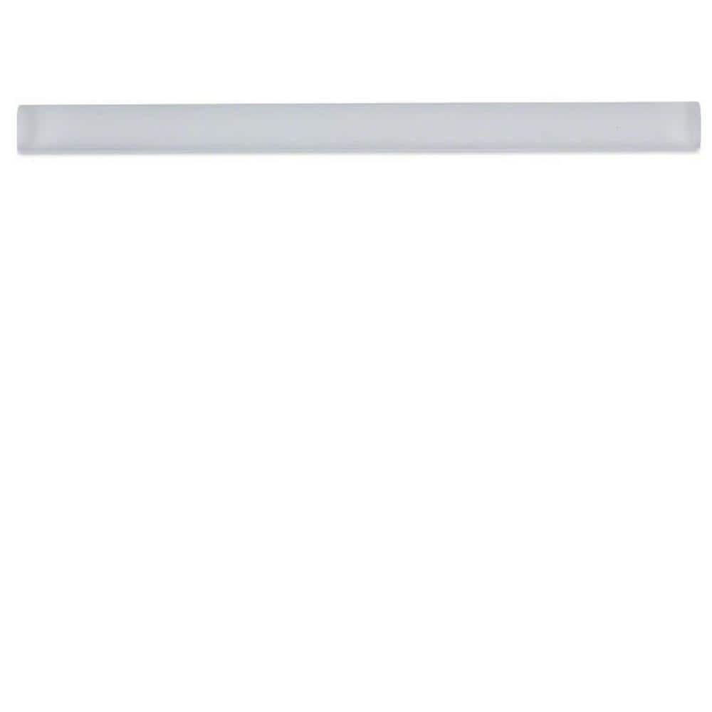 White Round Glass Pencil Liner Tile Trim 1x12