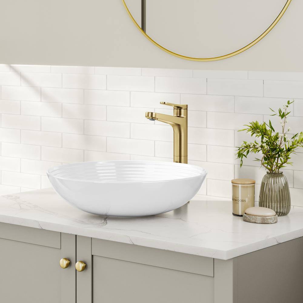 Indy Spot-Free Brushed Brass Single Handle Vessel Sink Faucet