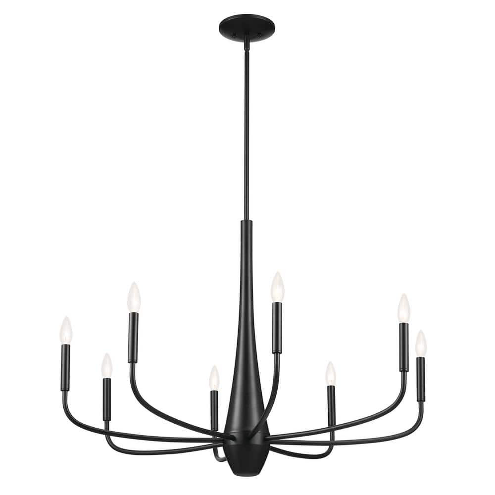 Deela 36 in. 8-Light Black Modern Candle Circle Chandelier for Dining Room price history on PriceWatchPro