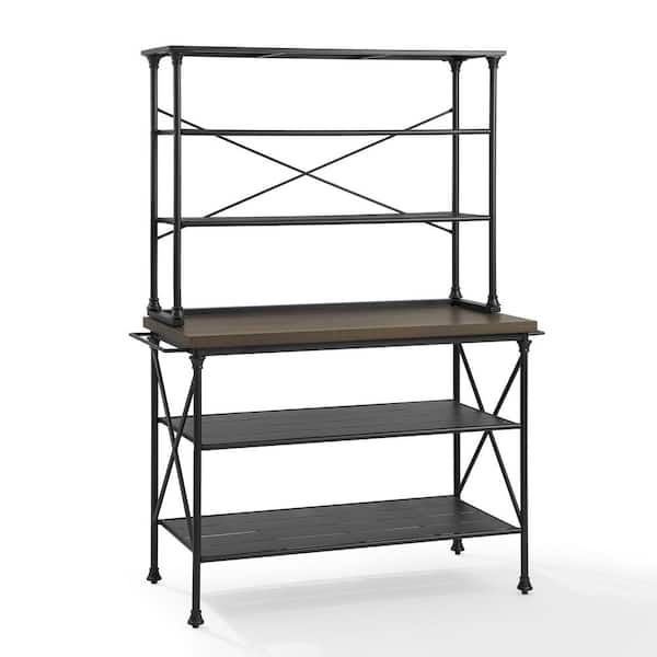 CROSLEY FURNITURE Madeleine Black Kitchen Island with Hutch