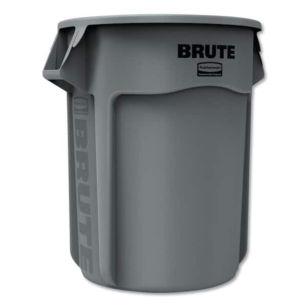 Rubbermaid Commercial Products Brute 55 Gal. Gray Plastic Round Trash Can