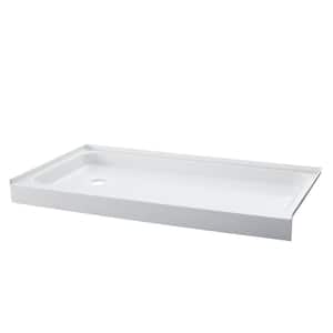 Voltaire 32 in. x 60 in. Acrylic, Single-Threshold, Left-Hand Drain, Shower Base in White