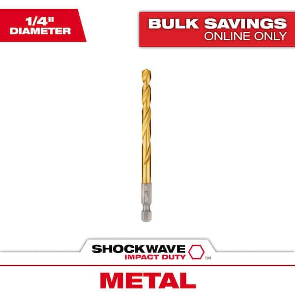 SHOCKWAVE 1/4 in. Titanium Twist Drill Bit