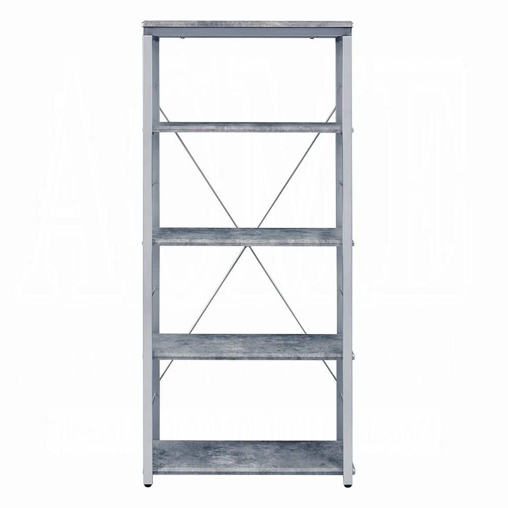 24 in. W x 11 in. D x 54 in. H Silver Wood Freestanding Linen Cabinet with 5 Shelves for Home Office in Silver price history on PriceWatchPro